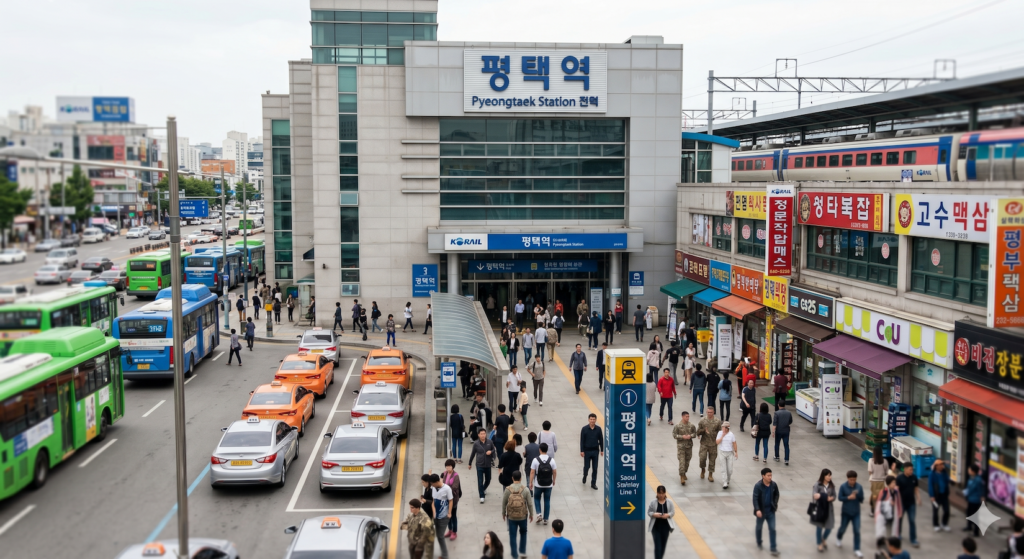 Pyeongtaek Station in Korea, a main train hub for travelers going from Camp Humphreys to Pyeongtaek Station and beyond