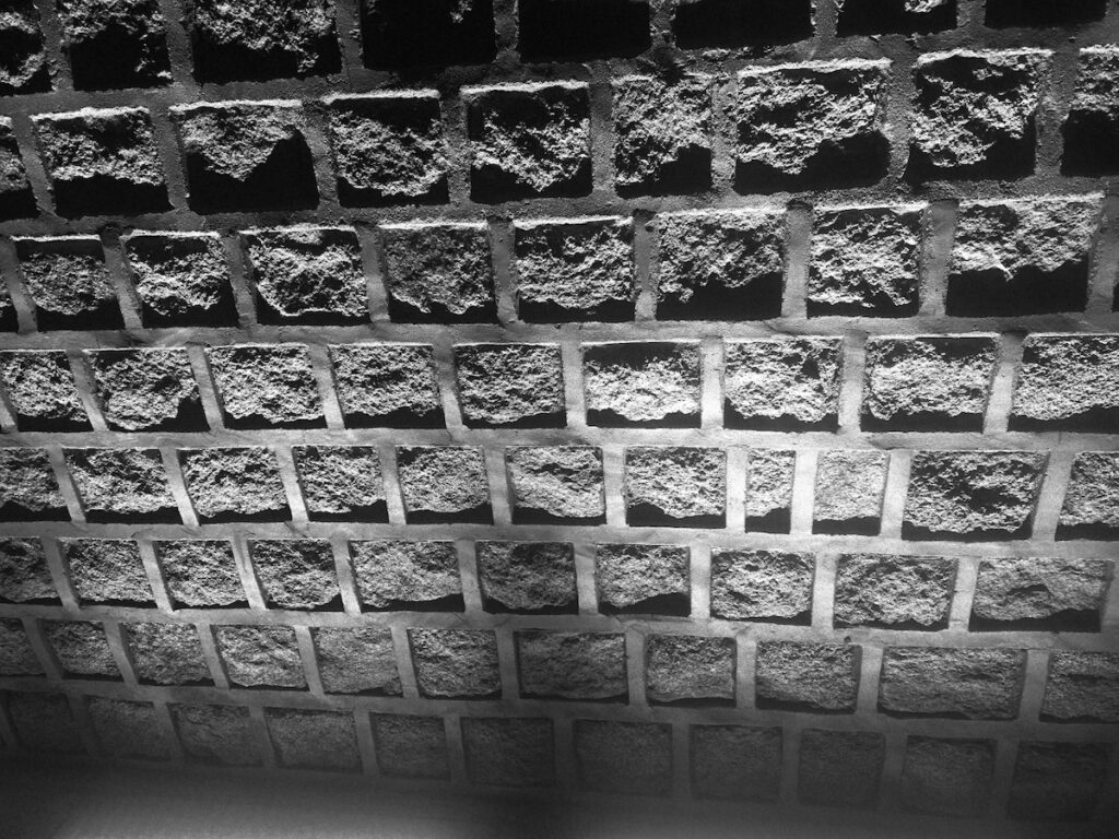 deoksugung-stone-wall-visa-security A black and white close-up of the Deoksugung Palace stone wall, symbolizing the solid legal foundation within the South Korea visa guide for professionals.