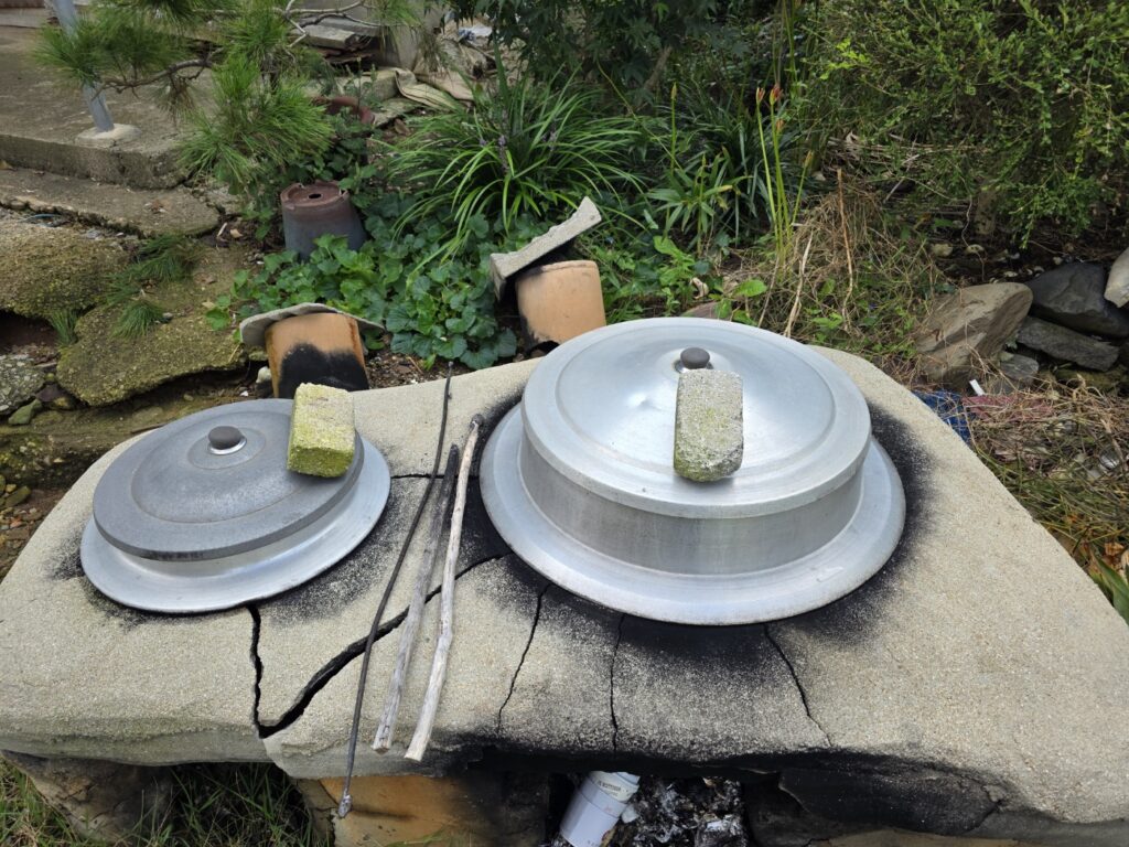 “Traditional outdoor pot for cooking rice in Gimje countryside village”