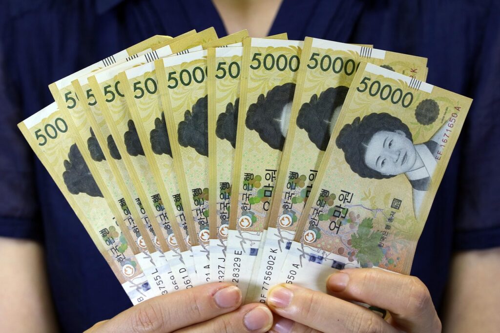 "A close-up of a Korean 50,000 won banknote featuring traditional design and color, symbolizing cost of living and currency value in Korea 2025."