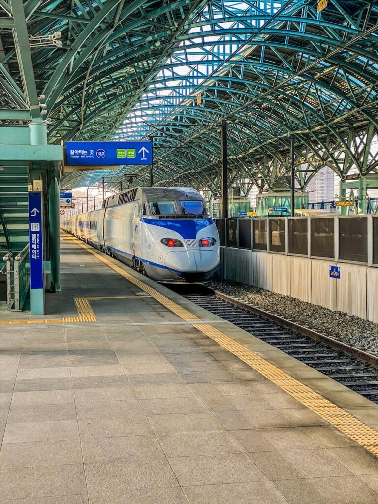 KTX train from Seoul to Busan high speed travel in Korea